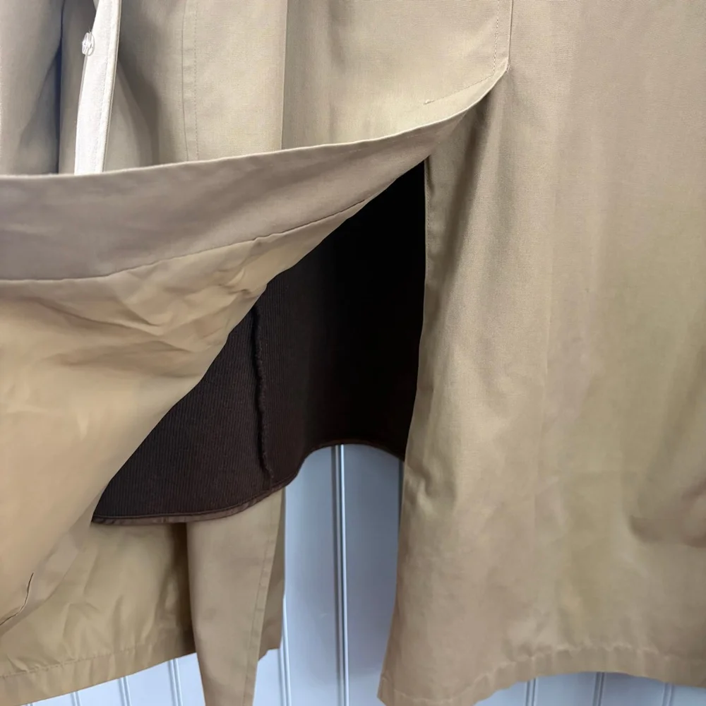 VTG Botany Weathertopper Beige Trench Coat XL with Brown Lining